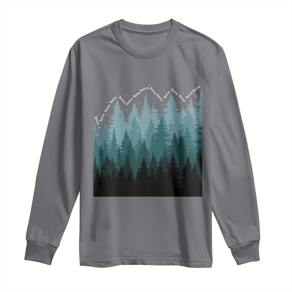 Hoa Hoa Hoa Long Sleeve Shirt Twilight Lover Pine Forest Cozy TS14 Charcoal Print Your Wear