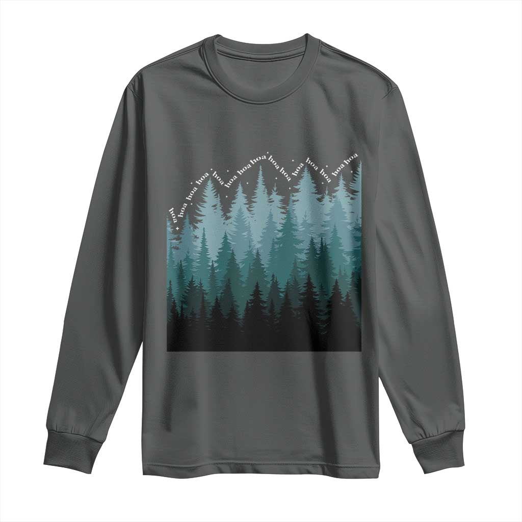 Hoa Hoa Hoa Long Sleeve Shirt Twilight Lover Pine Forest Cozy TS14 Dark Heather Print Your Wear