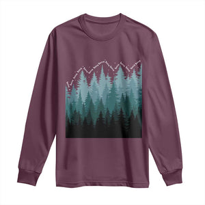 Hoa Hoa Hoa Long Sleeve Shirt Twilight Lover Pine Forest Cozy TS14 Maroon Print Your Wear
