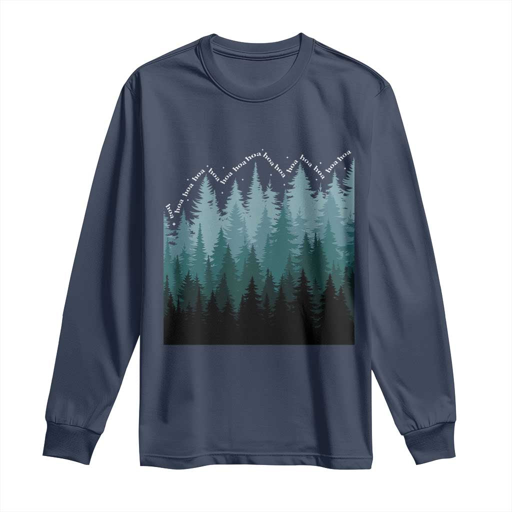 Hoa Hoa Hoa Long Sleeve Shirt Twilight Lover Pine Forest Cozy TS14 Navy Print Your Wear