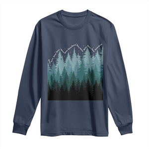 Hoa Hoa Hoa Long Sleeve Shirt Twilight Lover Pine Forest Cozy TS14 Navy Print Your Wear