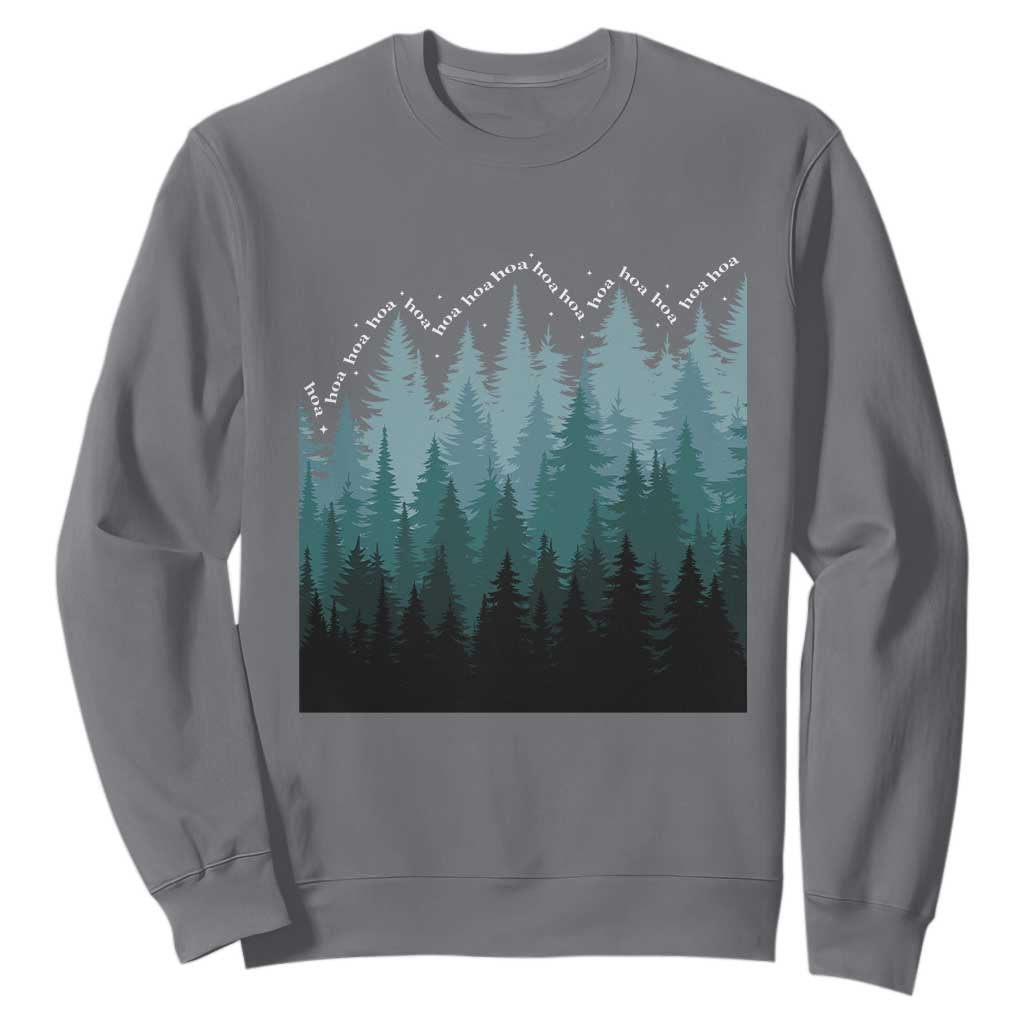 Hoa Hoa Hoa Sweatshirt Twilight Lover Pine Forest Cozy TS14 Charcoal Print Your Wear