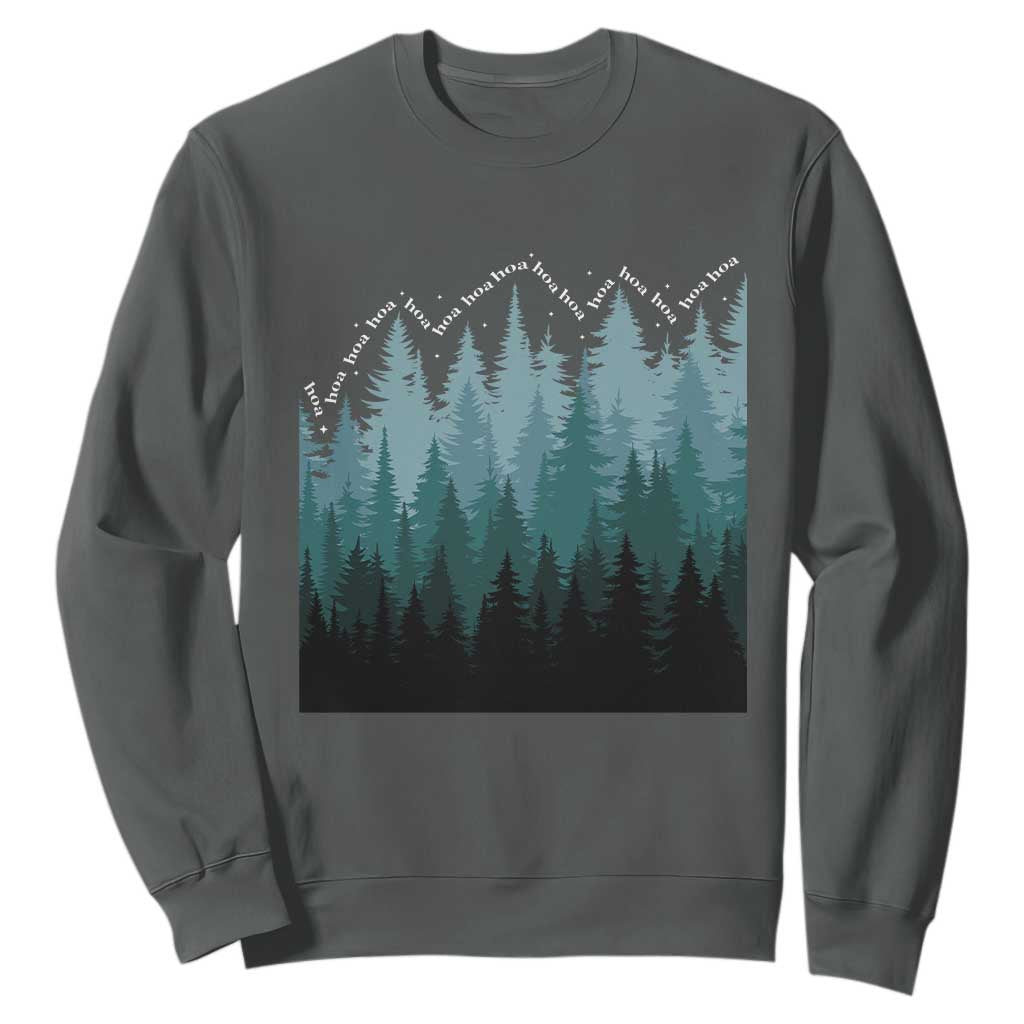 Hoa Hoa Hoa Sweatshirt Twilight Lover Pine Forest Cozy TS14 Dark Heather Print Your Wear