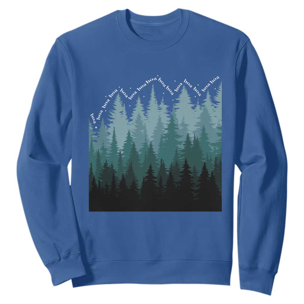 Hoa Hoa Hoa Sweatshirt Twilight Lover Pine Forest Cozy TS14 Royal Blue Print Your Wear