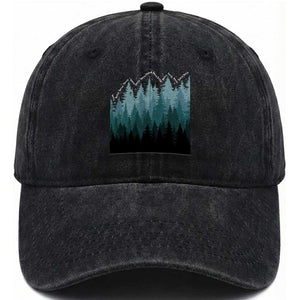Hoa Hoa Hoa Washed Cotton Baseball Cap Twilight Lover Pine Forest Cozy TS14 Washed Cap Universal Fit Black Print Your Wear