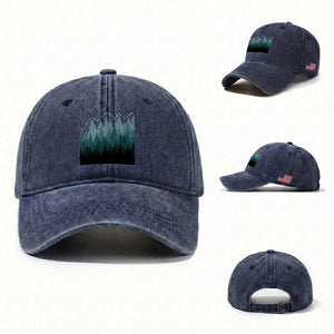 Hoa Hoa Hoa Washed Cotton Baseball Cap Twilight Lover Pine Forest Cozy TS14 Washed Cap Universal Fit Navy Print Your Wear