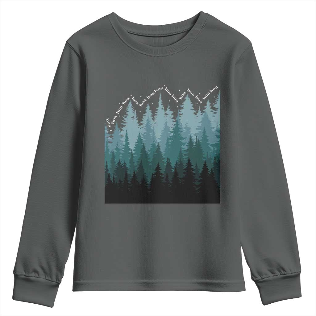 Hoa Hoa Hoa Youth Sweatshirt Twilight Lover Pine Forest Cozy TS14 Dark Heather Print Your Wear