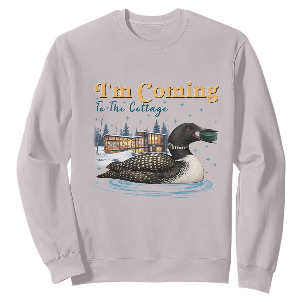 I Am Coming To The Cottage Sweatshirt Stupid Canadian Wolf Bird TS14 Ice Gray Print Your Wear