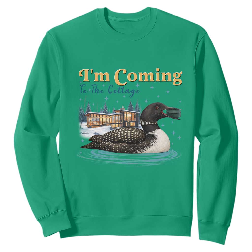 I Am Coming To The Cottage Sweatshirt Stupid Canadian Wolf Bird TS14 Irish Green Print Your Wear
