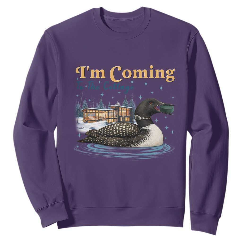 I Am Coming To The Cottage Sweatshirt Stupid Canadian Wolf Bird TS14 Purple Print Your Wear