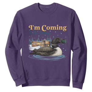 I Am Coming To The Cottage Sweatshirt Stupid Canadian Wolf Bird TS14 Purple Print Your Wear