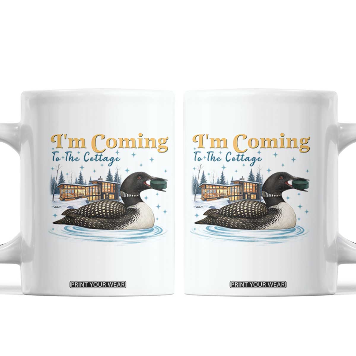 I Am Coming To The Cottage Coffee Mug Stupid Canadian Wolf Bird TS14 White Print Your Wear