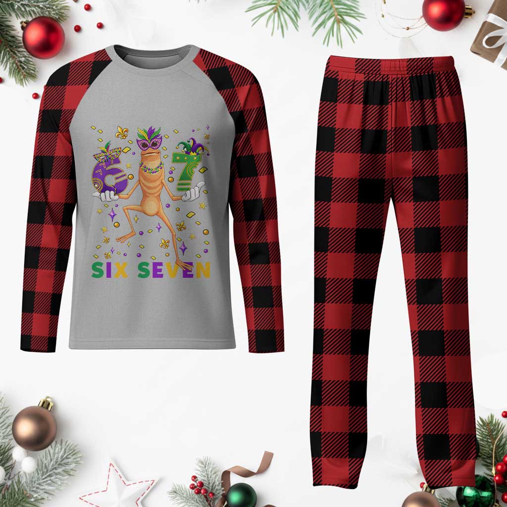 67 Mardi Gras Plaid Pajama Set Marcus The Worm Carnival Trendy Meme TS14 Buffalo Plaid Print Your Wear