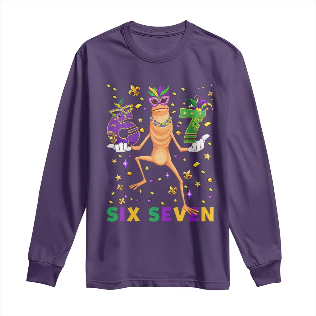 67 Mardi Gras Long Sleeve Shirt Marcus The Worm Carnival Trendy Meme TS14 Purple Print Your Wear