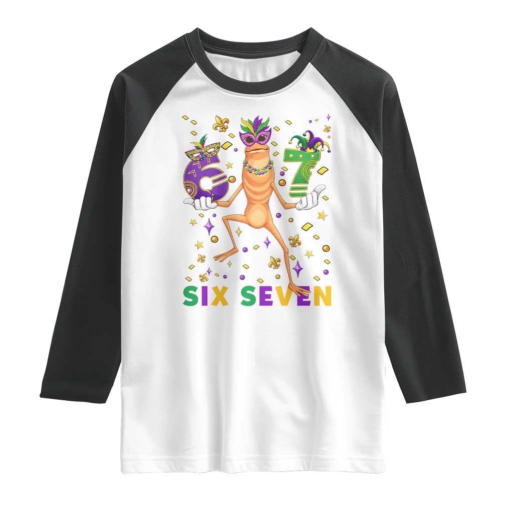 67 Mardi Gras Raglan Shirt Marcus The Worm Carnival Trendy Meme TS14 White Black Print Your Wear