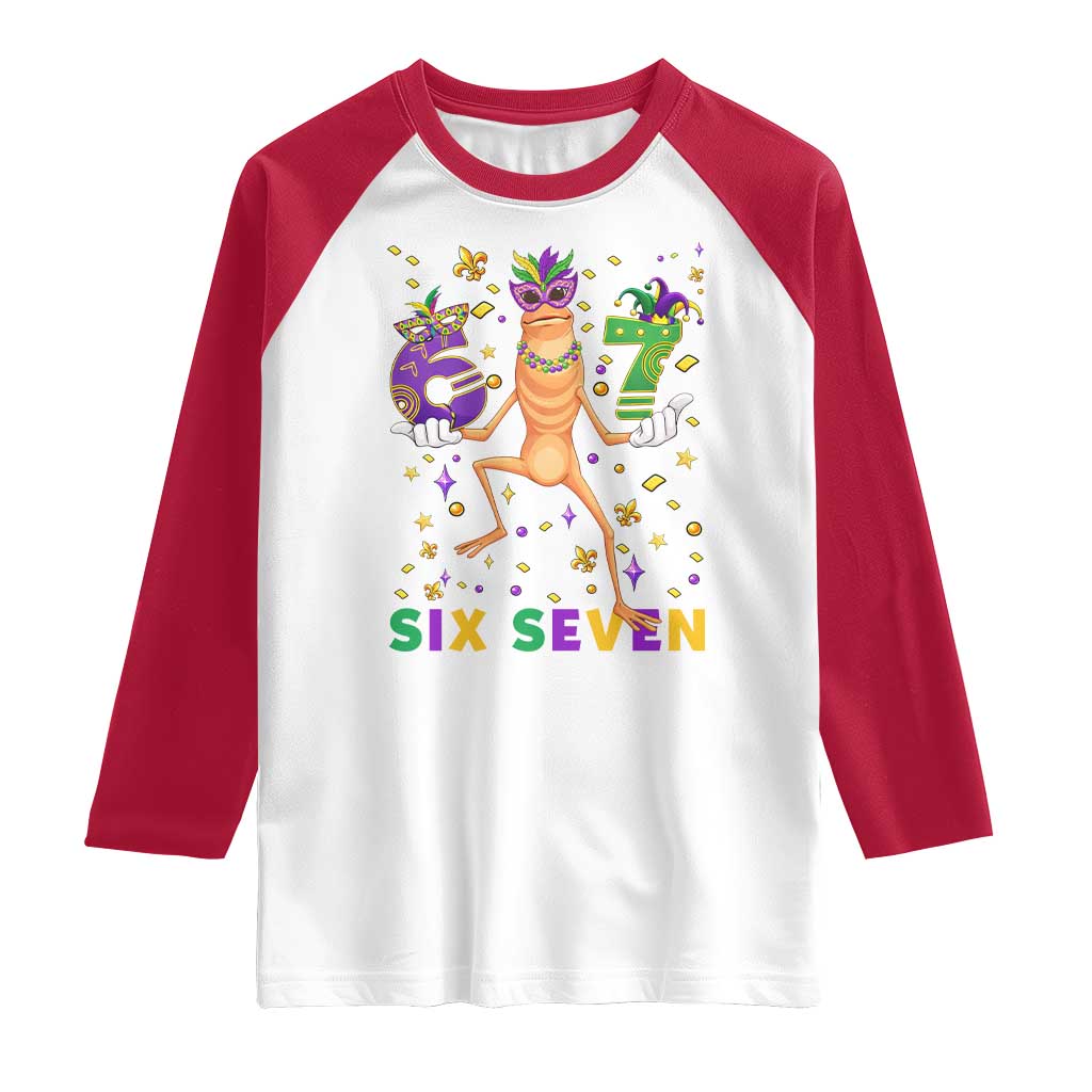 67 Mardi Gras Raglan Shirt Marcus The Worm Carnival Trendy Meme TS14 White Red Print Your Wear