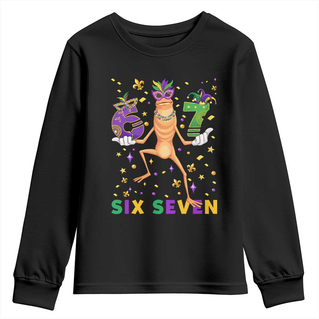 67 Mardi Gras Youth Sweatshirt Marcus The Worm Carnival Trendy Meme TS14 Black Print Your Wear