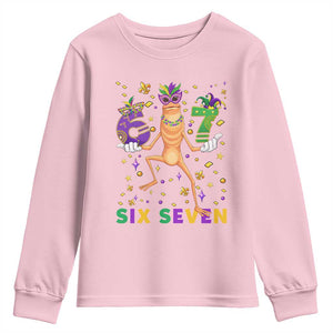 67 Mardi Gras Youth Sweatshirt Marcus The Worm Carnival Trendy Meme TS14 Light Pink Print Your Wear