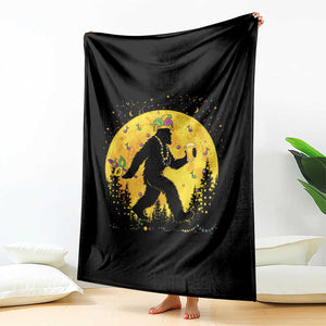 Mardi Gras Bigfoot Throw Blanket Funny Sasquatch Carnival Trendy Meme TS14 Print Your Wear