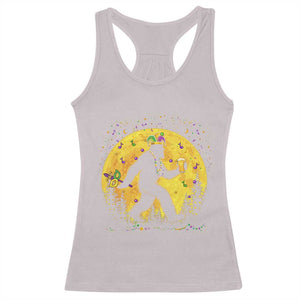 Mardi Gras Bigfoot Racerback Tank Top Funny Sasquatch Carnival Trendy Meme TS14 Ice Gray Print Your Wear