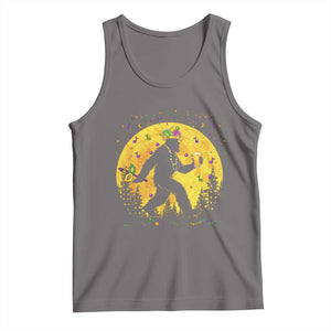 Mardi Gras Bigfoot Tank Top Funny Sasquatch Carnival Trendy Meme TS14 Deep Heather Print Your Wear