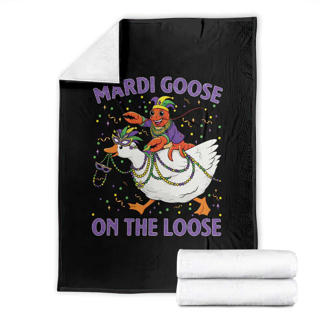 Funny Mardi Gras Throw Blanket Goose Crawfish Carnival Trendy Meme TS14 Black Print Your Wear