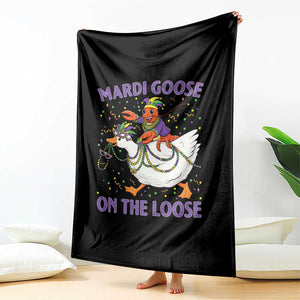 Funny Mardi Gras Throw Blanket Goose Crawfish Carnival Trendy Meme TS14 Print Your Wear