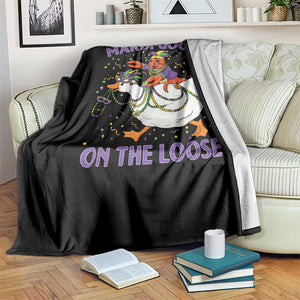 Funny Mardi Gras Throw Blanket Goose Crawfish Carnival Trendy Meme TS14 Print Your Wear