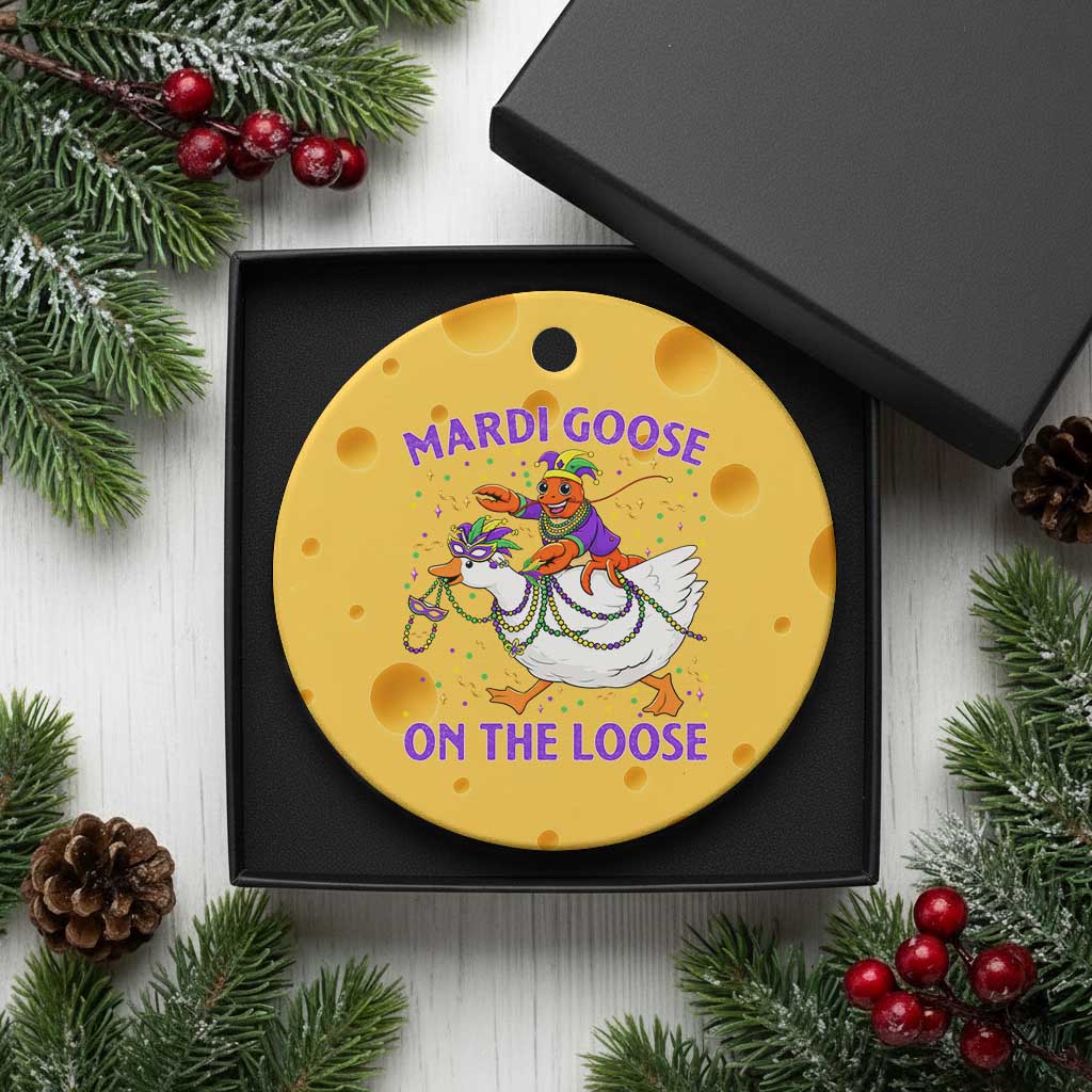 Funny Mardi Gras Ceramic Ornament Goose Crawfish Carnival Trendy Meme TS14 1pc Yellow Cheese Print Your Wear