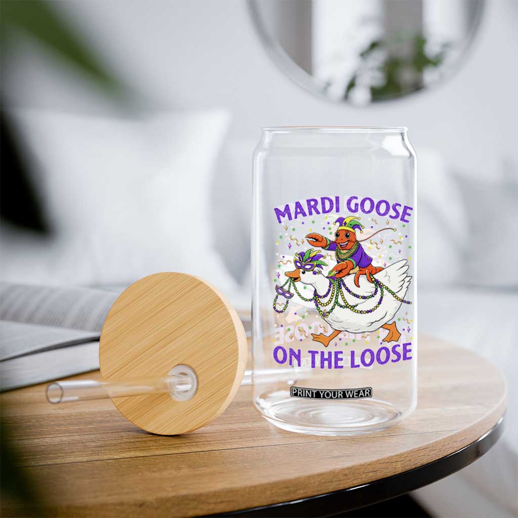 Funny Mardi Gras Glass Can Goose Crawfish Carnival Trendy Meme TS14 Print Your Wear