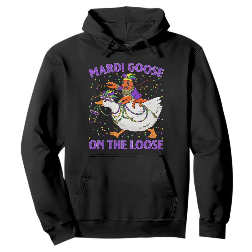 Funny Mardi Gras Hoodie Goose Crawfish Carnival Trendy Meme TS14 Black Print Your Wear