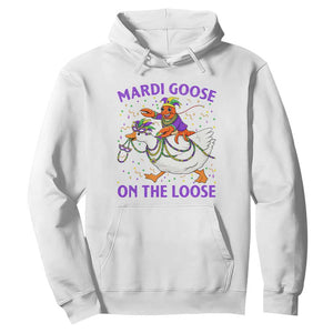 Funny Mardi Gras Hoodie Goose Crawfish Carnival Trendy Meme TS14 White Print Your Wear
