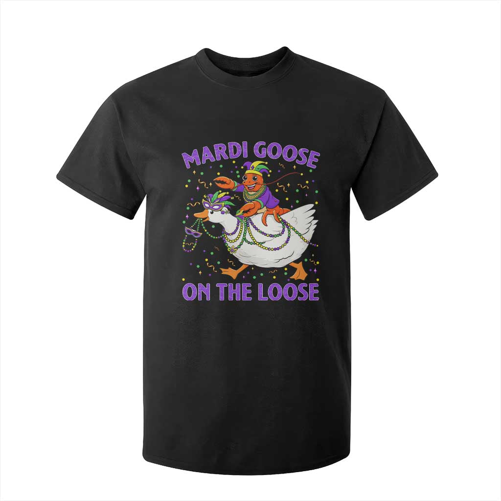 Funny Mardi Gras T Shirt For Kid Goose Crawfish Carnival Trendy Meme TS14 Black Print Your Wear