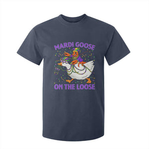 Funny Mardi Gras T Shirt For Kid Goose Crawfish Carnival Trendy Meme TS14 Navy Print Your Wear