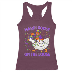 Funny Mardi Gras Racerback Tank Top Goose Crawfish Carnival Trendy Meme TS14 Maroon Print Your Wear