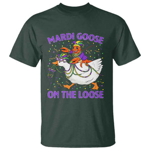 Funny Mardi Gras T Shirt Goose Crawfish Carnival Trendy Meme TS14 Dark Forest Green Print Your Wear