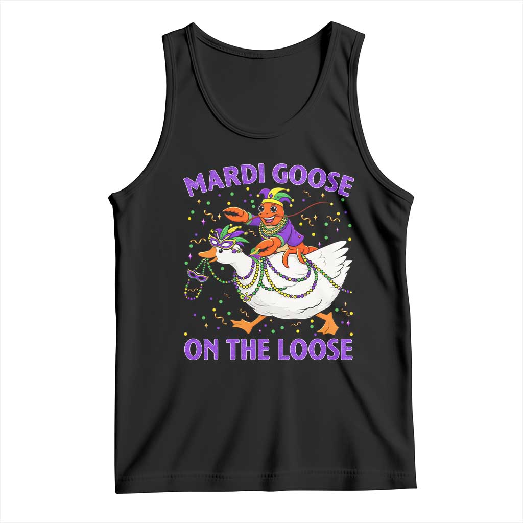 Funny Mardi Gras Tank Top Goose Crawfish Carnival Trendy Meme TS14 Black Print Your Wear