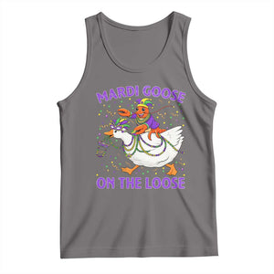 Funny Mardi Gras Tank Top Goose Crawfish Carnival Trendy Meme TS14 Deep Heather Print Your Wear