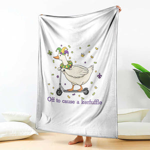 Mardi Gras Silly Goose Throw Blanket Off To Cause A Kerfuffle TS14 Print Your Wear