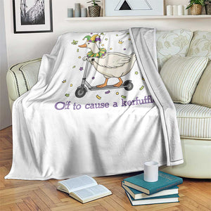 Mardi Gras Silly Goose Throw Blanket Off To Cause A Kerfuffle TS14 Print Your Wear