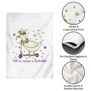 Mardi Gras Silly Goose Garden Flag Off To Cause A Kerfuffle TS14 Print Your Wear
