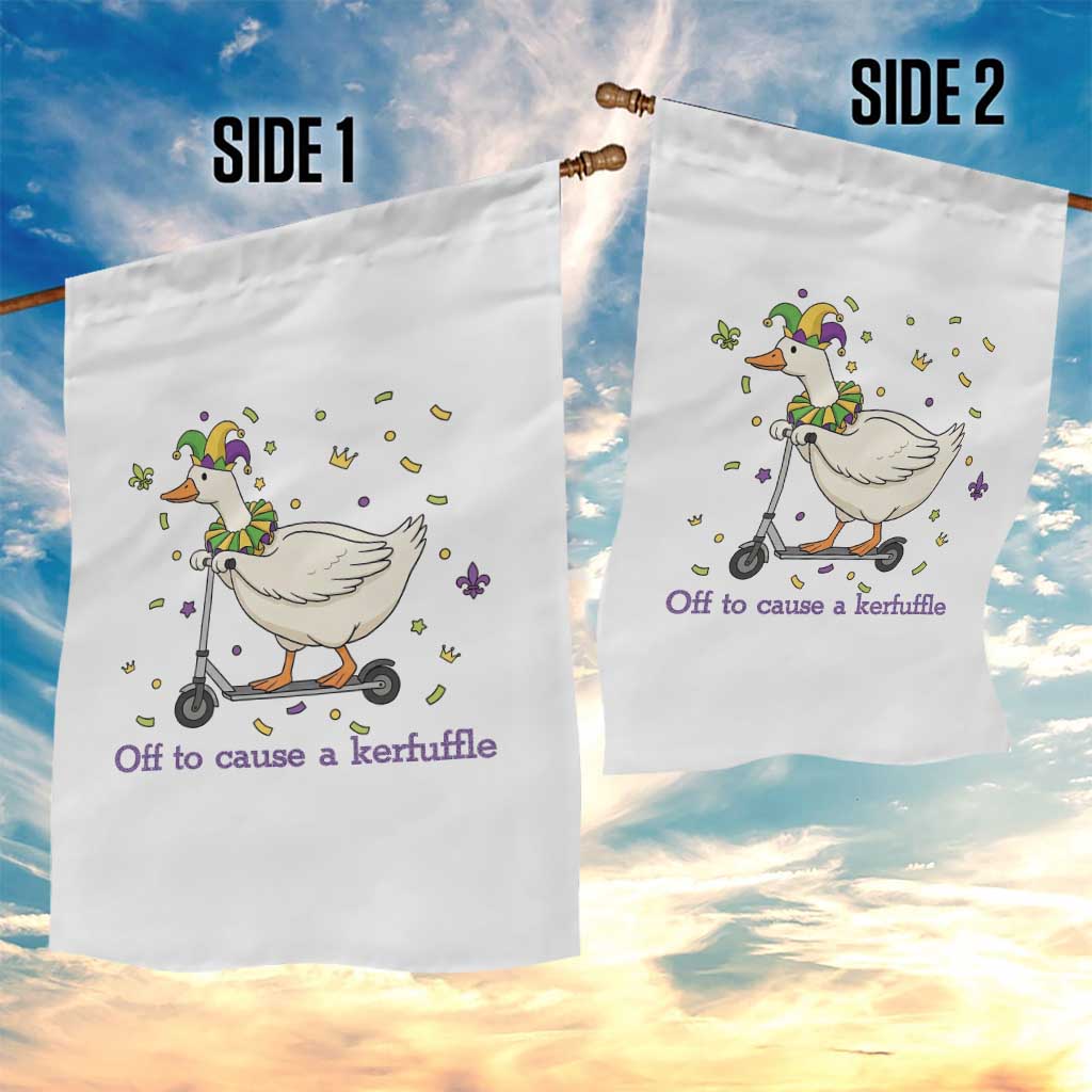 Mardi Gras Silly Goose Garden Flag Off To Cause A Kerfuffle TS14 Print Your Wear