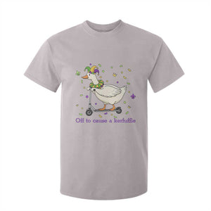 Mardi Gras Silly Goose T Shirt For Kid Off To Cause A Kerfuffle TS14 Ice Gray Print Your Wear