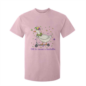 Mardi Gras Silly Goose T Shirt For Kid Off To Cause A Kerfuffle TS14 Light Pink Print Your Wear