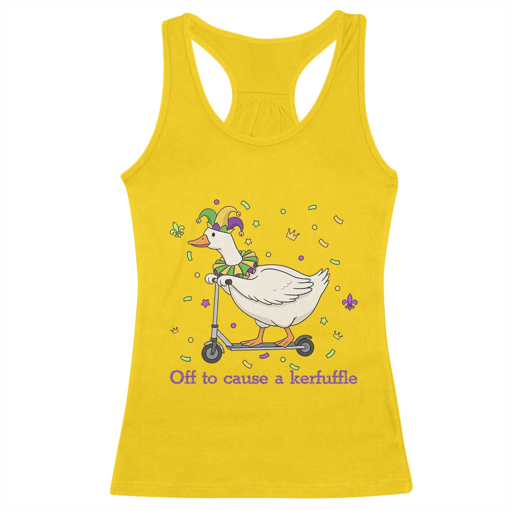 Mardi Gras Silly Goose Racerback Tank Top Off To Cause A Kerfuffle TS14 Daisy Print Your Wear