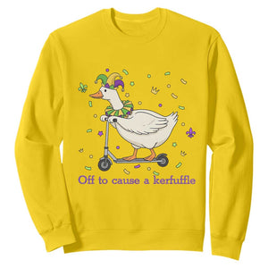 Mardi Gras Silly Goose Sweatshirt Off To Cause A Kerfuffle TS14 Daisy Print Your Wear