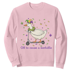 Mardi Gras Silly Goose Sweatshirt Off To Cause A Kerfuffle TS14 Light Pink Print Your Wear