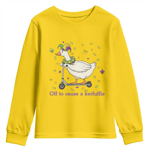 Mardi Gras Silly Goose Youth Sweatshirt Off To Cause A Kerfuffle TS14 Daisy Print Your Wear