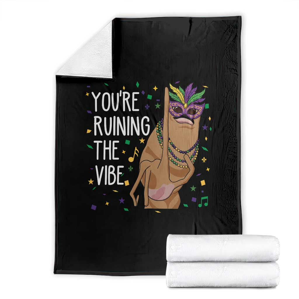 Funny Mardi Gras Throw Blanket Marcus The Worm Carnival Trendy Meme TS14 Black Print Your Wear