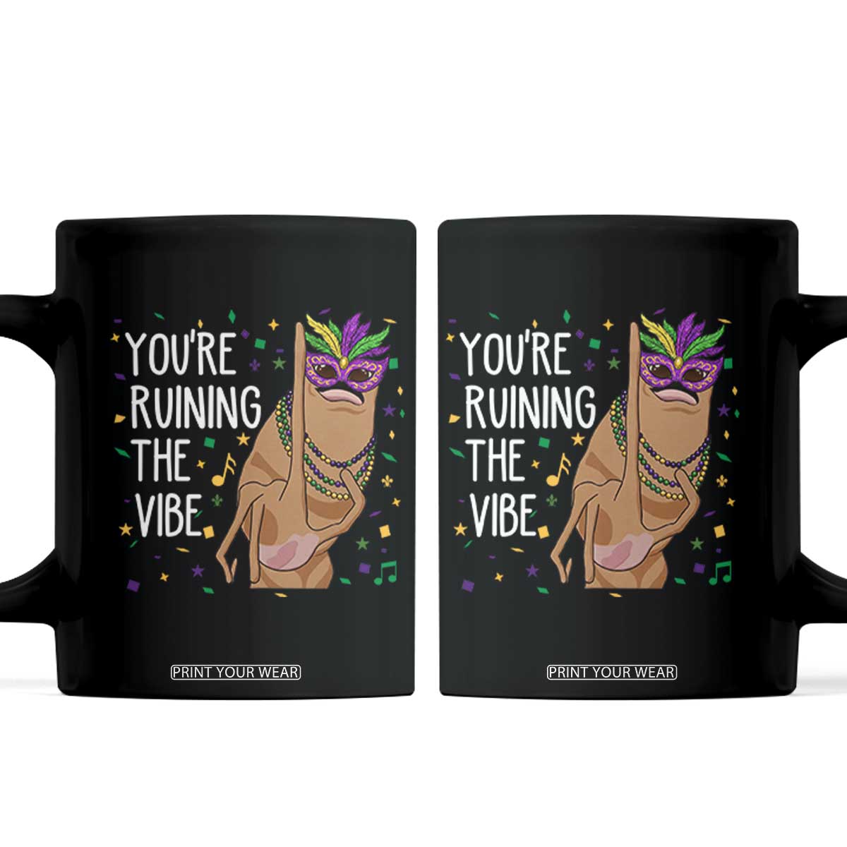 Funny Mardi Gras Coffee Mug Marcus The Worm Carnival Trendy Meme TS14 Black Print Your Wear